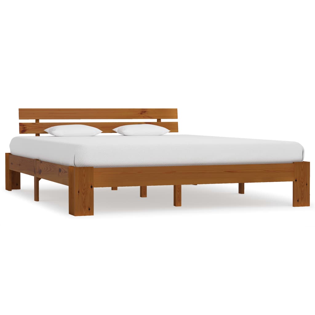 foto del prodotto giroletto marrone miele in legno massello di pino 160x200 cm cod mxl 64736