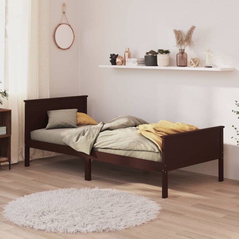 foto del prodotto giroletto marrone scuro in legno massello di pino 100x200 cm vidaxl