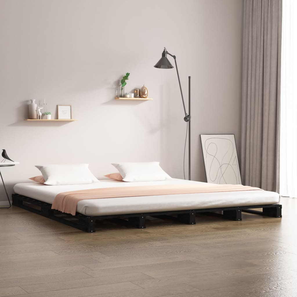 foto del prodotto giroletto nero 140x190 cm in legno massello di pino cod mxl 61862