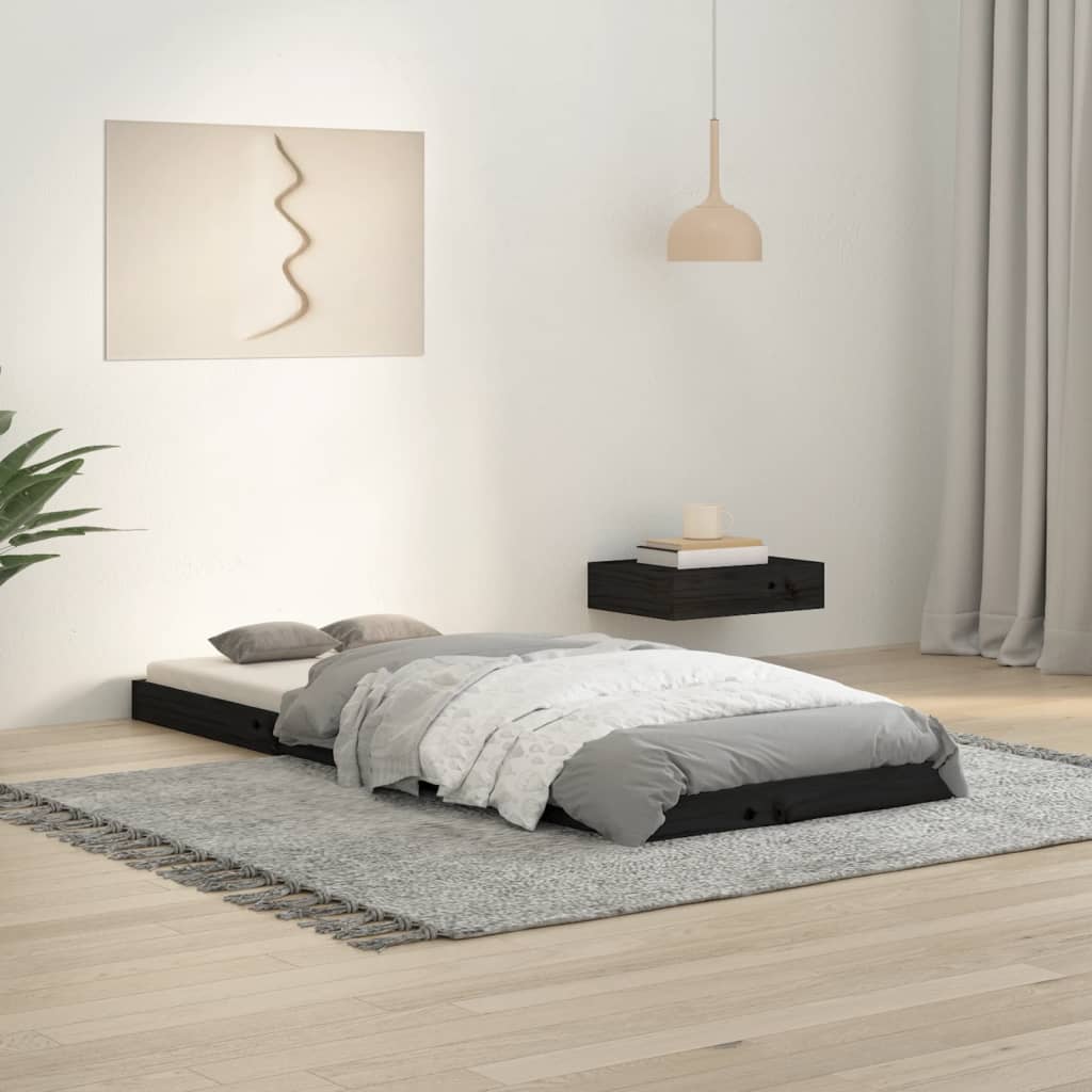 foto del prodotto giroletto nero 75x190 cm small single in legno massello di pino