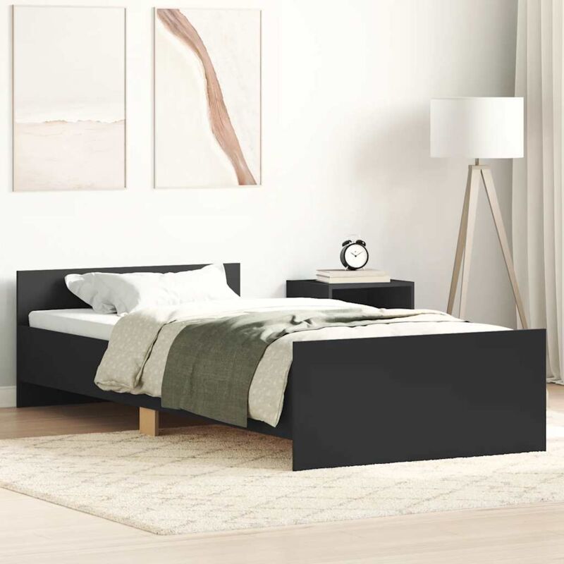 foto del prodotto giroletto nero 75x190 cm small single in legno multistrato vidaxl