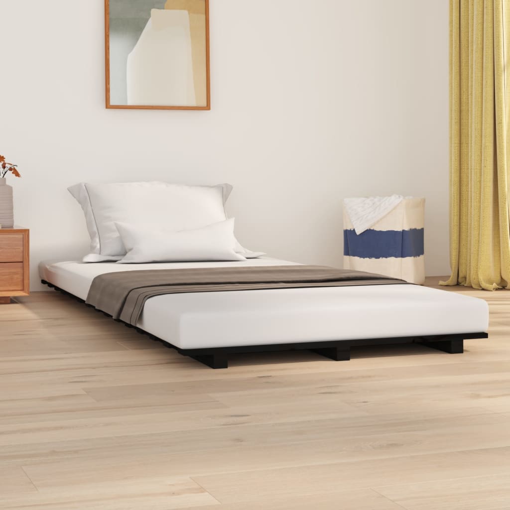foto del prodotto giroletto nero 90x200 cm in legno massello di pino cod mxl 58837