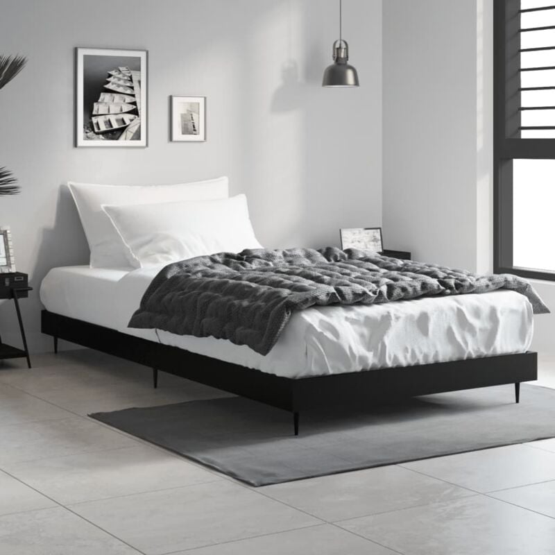 foto del prodotto giroletto nero 90x200 cm in legno multistrato vidaxl