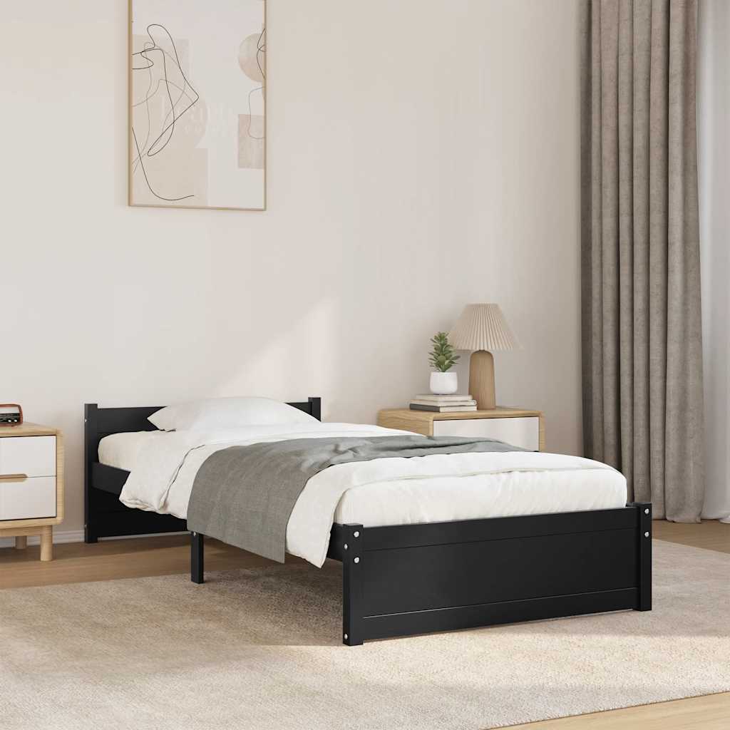 foto del prodotto giroletto nero in legno massello 75x190 cm 2ft6 piccolo singolo cod mxl 64707