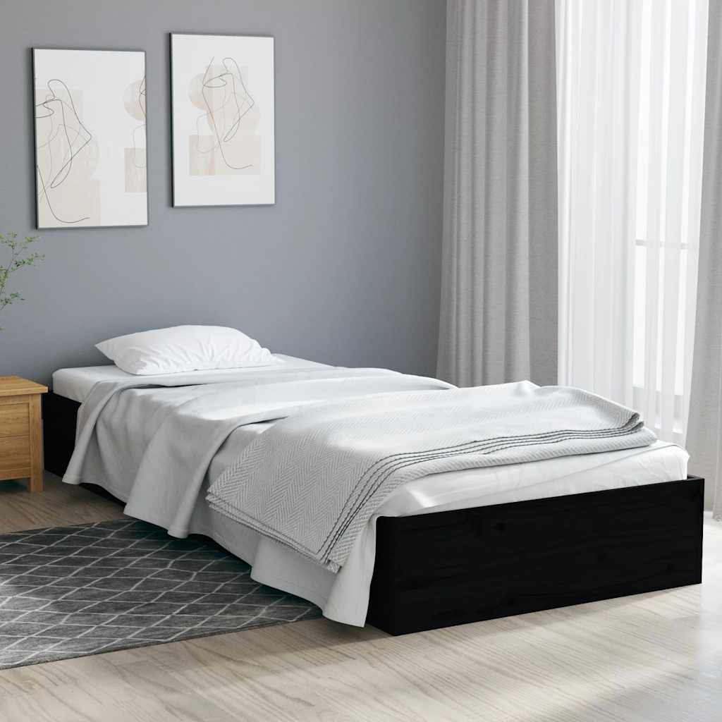 foto del prodotto giroletto nero in legno massello 75x190 cm 2ft6 small single cod mxl 46041