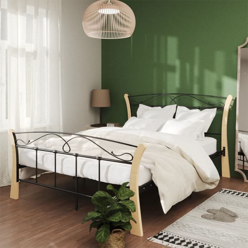 foto del prodotto giroletto nero in metallo 120x200 cm vidaxl 217291
