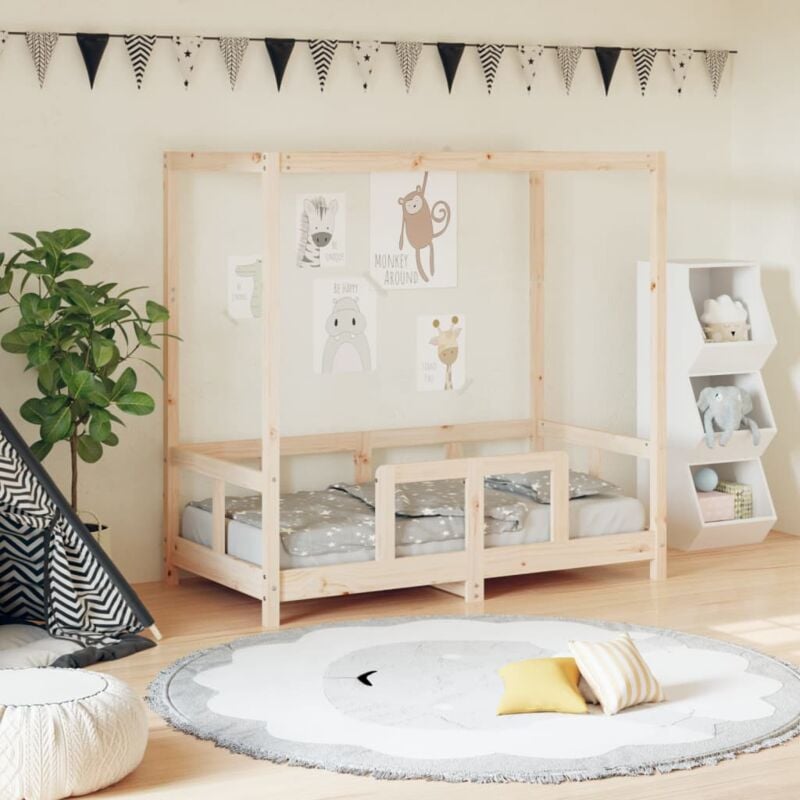 foto del prodotto giroletto per bambini 70x140 cm in legno massello di pino vidaxl 726837