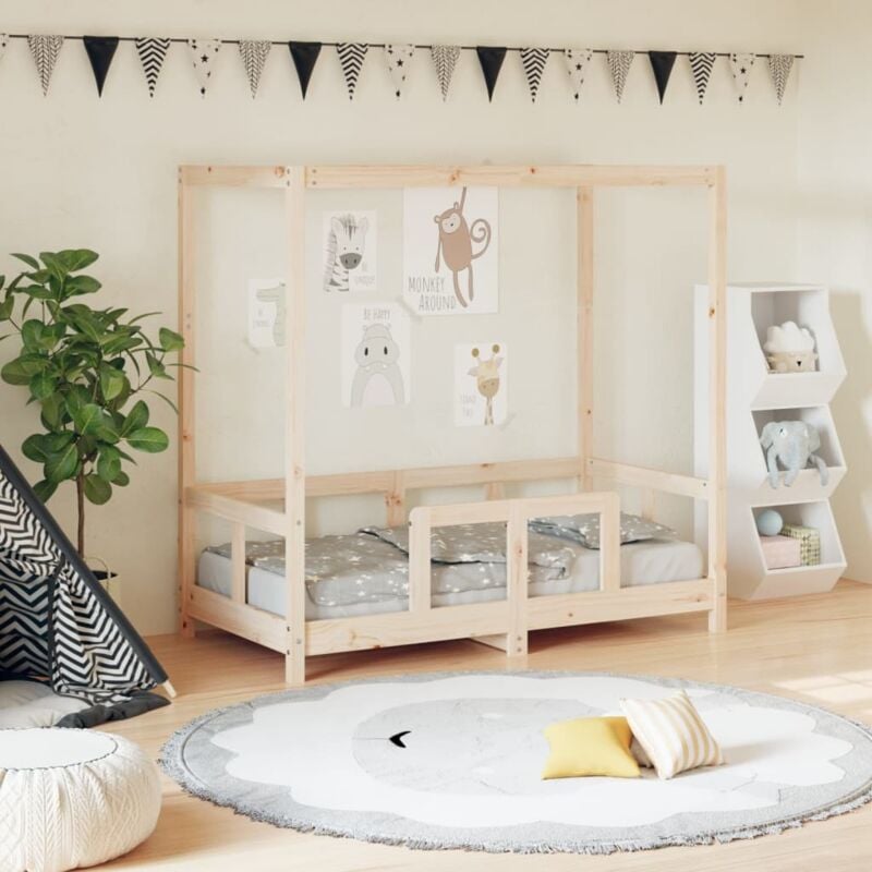 foto del prodotto giroletto per bambini 70x140 cm in legno massello di pino - vidaxl