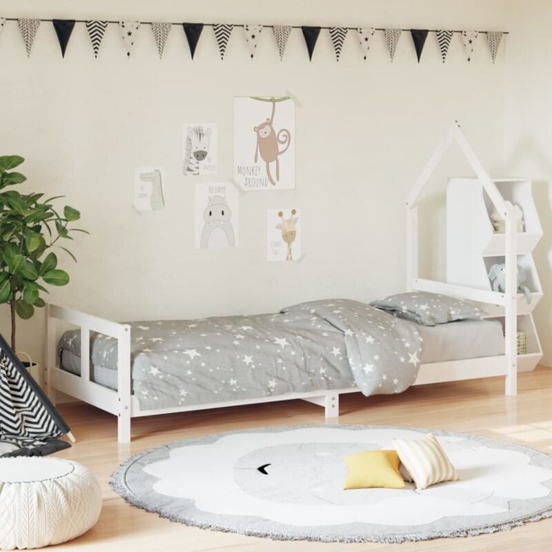 foto del prodotto giroletto per bambini bianco 80x200cm in legno massello di pino vidaxl