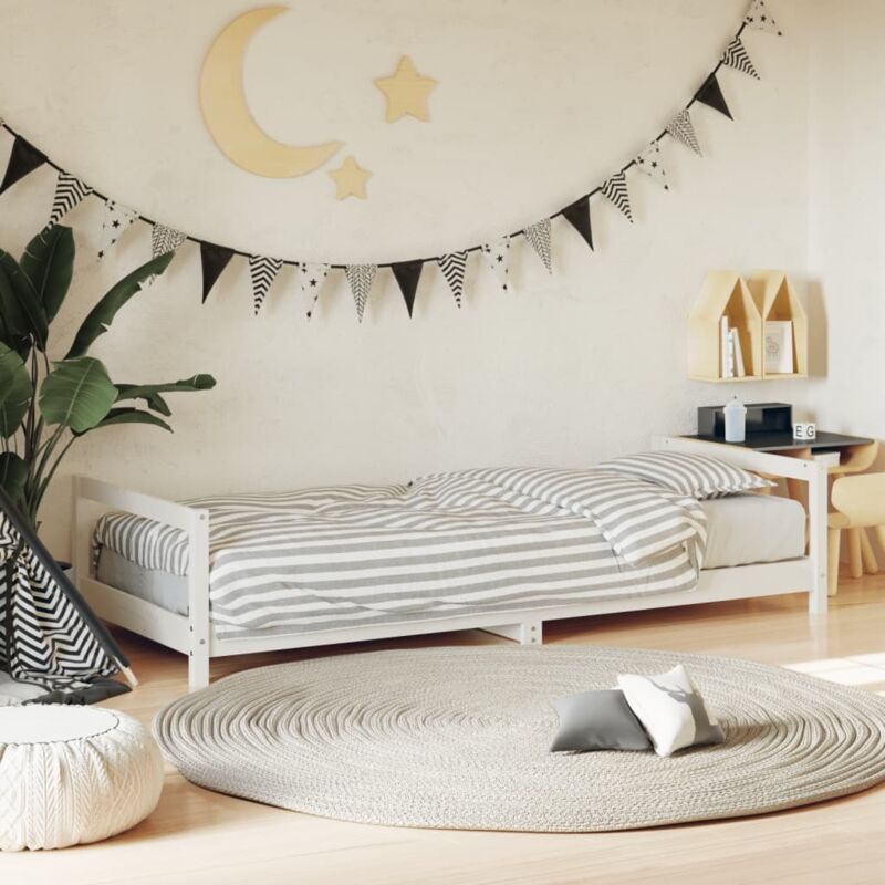 foto del prodotto giroletto per bambini bianco 90x190cm in legno massello di pino vidaxl