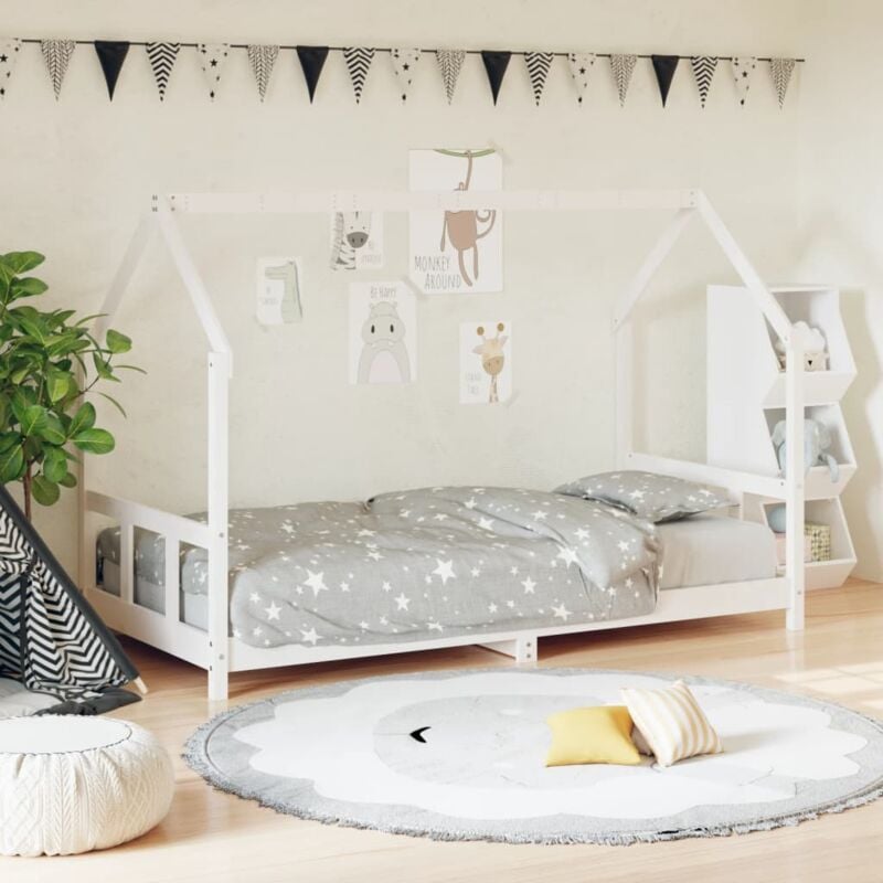 foto del prodotto giroletto per bambini bianco 90x200cm in legno massello di pino vidaxl