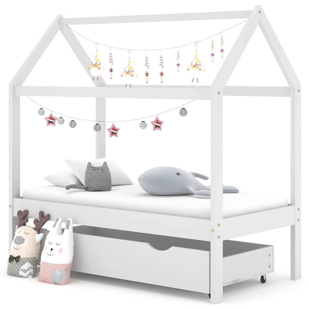 foto del prodotto giroletto per bambini cassetto bianco in pino massello 70x140cm cod mxl 68549