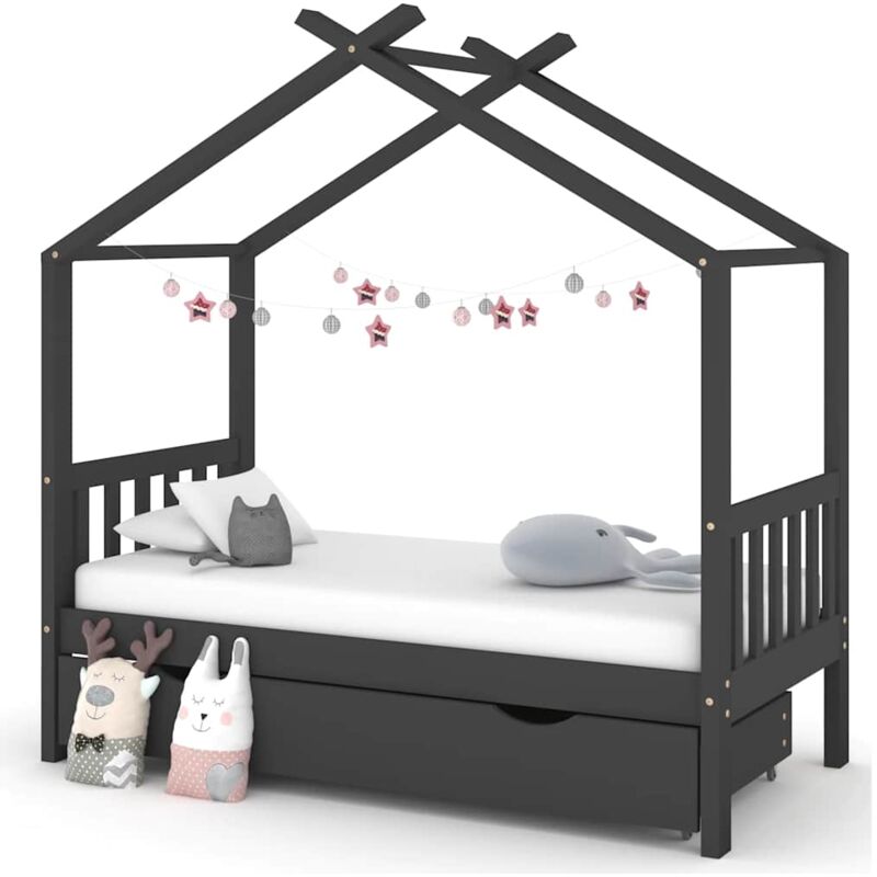 foto del prodotto giroletto per bambini con cassetto in legno di pino 80x160cm vidaxl