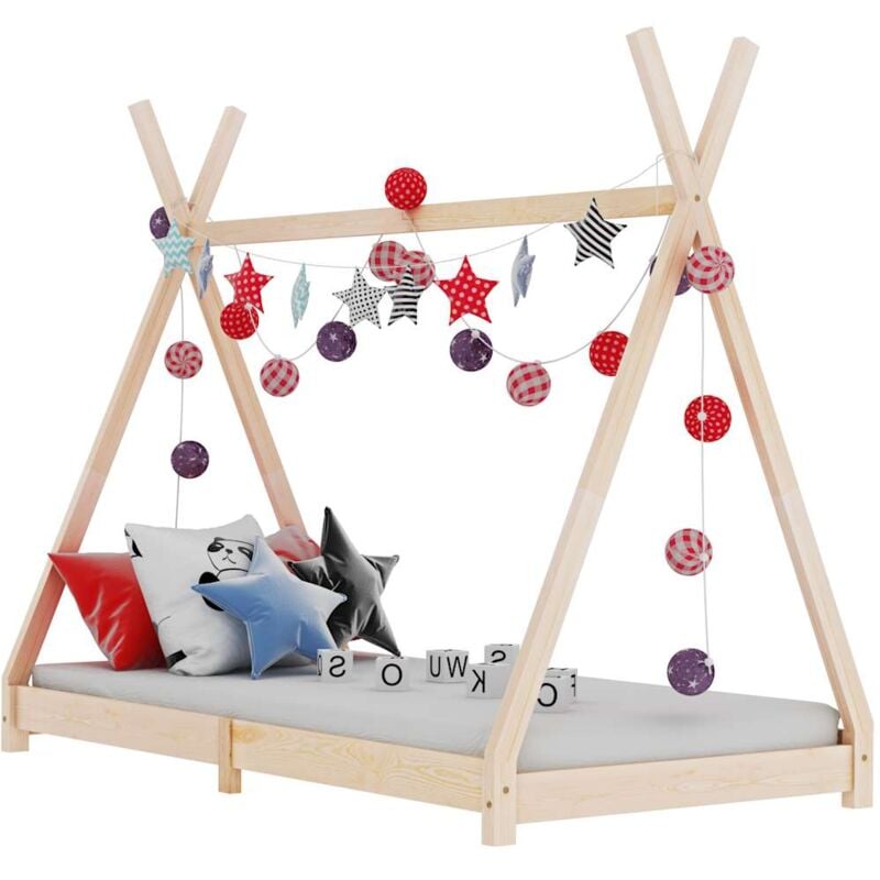 foto del prodotto giroletto per bambini in legno massello di pino 80x160 cm vidaxl