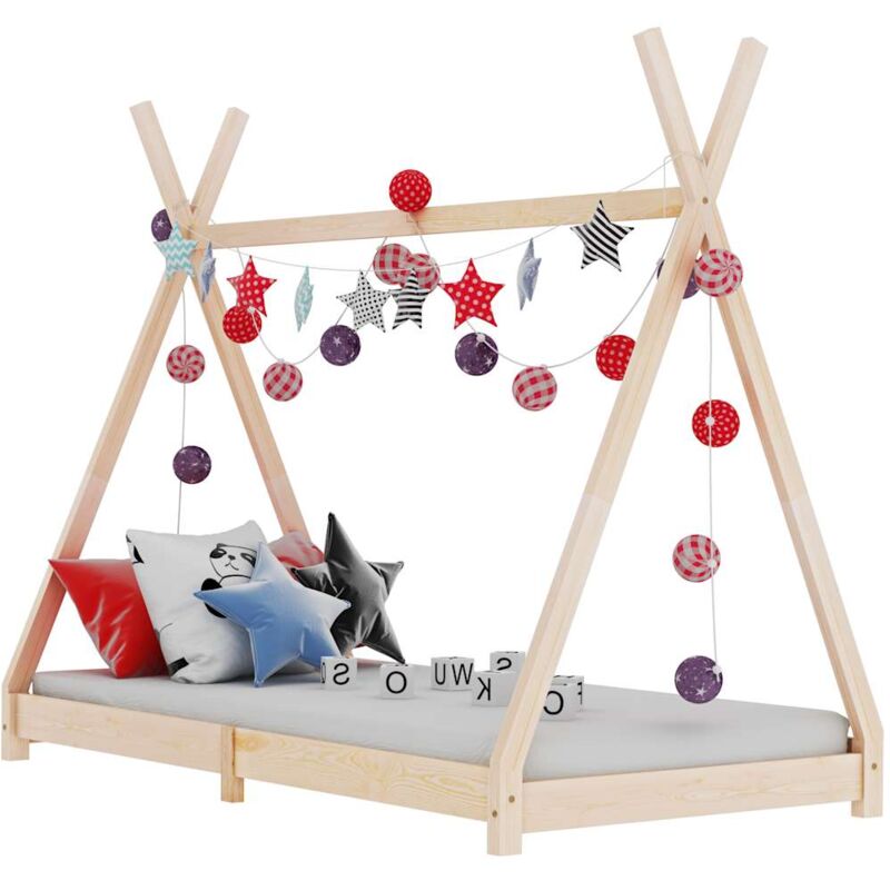 foto del prodotto giroletto per bambini in legno massello di pino 90x200 cm vidaxl