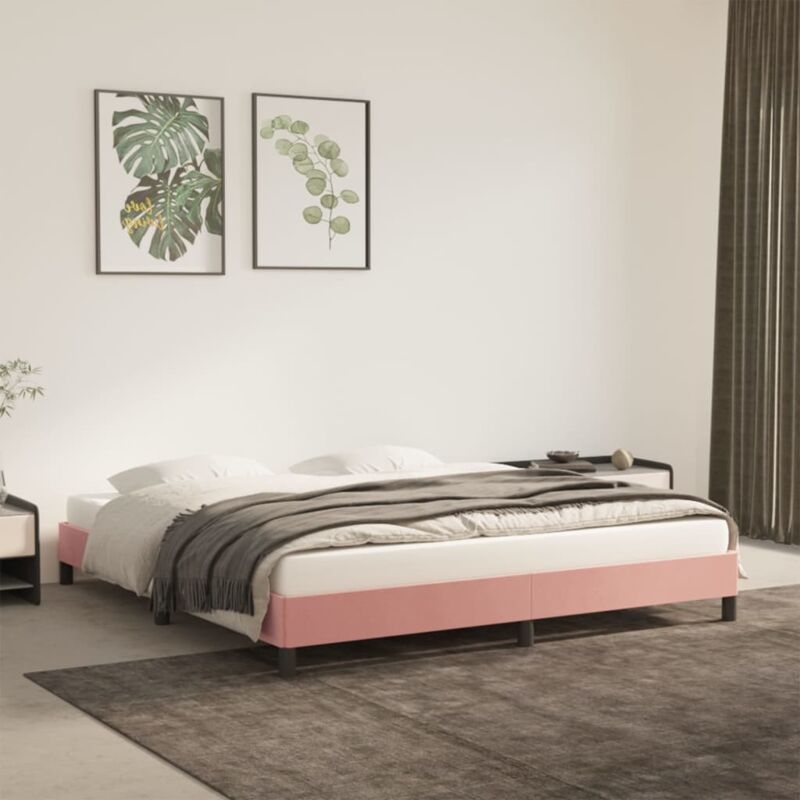foto del prodotto giroletto rosa 160x200 cm in velluto vidaxl