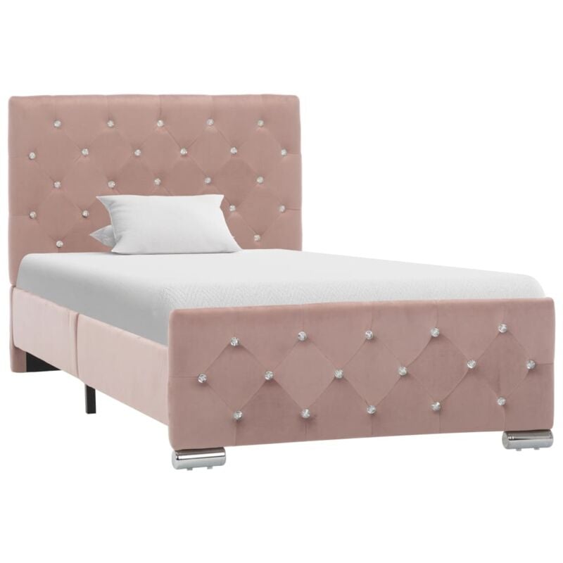 foto del prodotto giroletto rosa in velluto 90x200 cm vidaxl