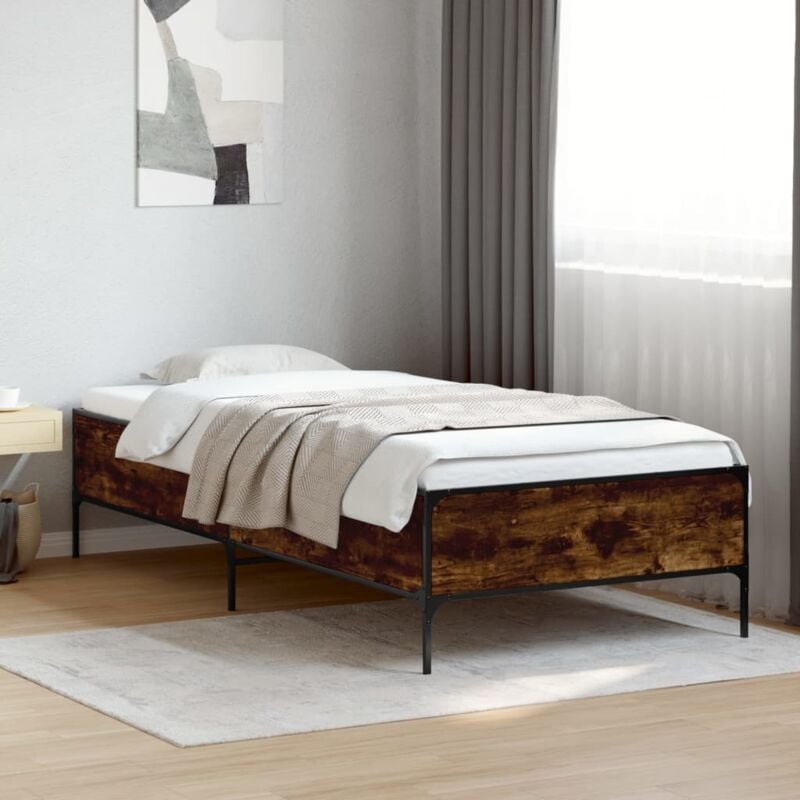 foto del prodotto giroletto rovere fumo 90x200 cm in legno multistrato e metallo vidaxl