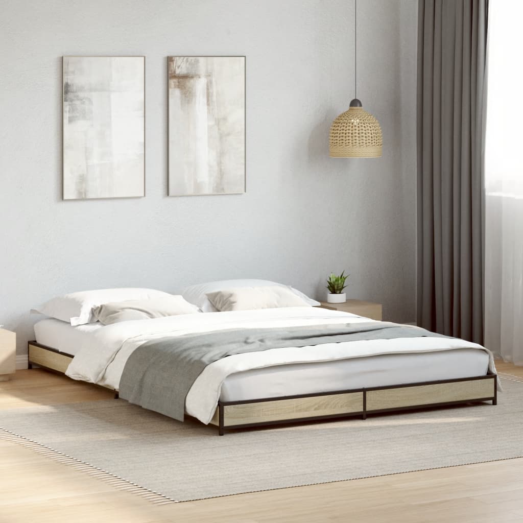 foto del prodotto giroletto rovere sonoma 120x190 cm in legno multistrato metallo