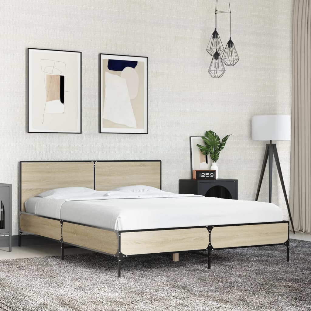foto del prodotto giroletto rovere sonoma 120x190 cm in legno multistrato metallo