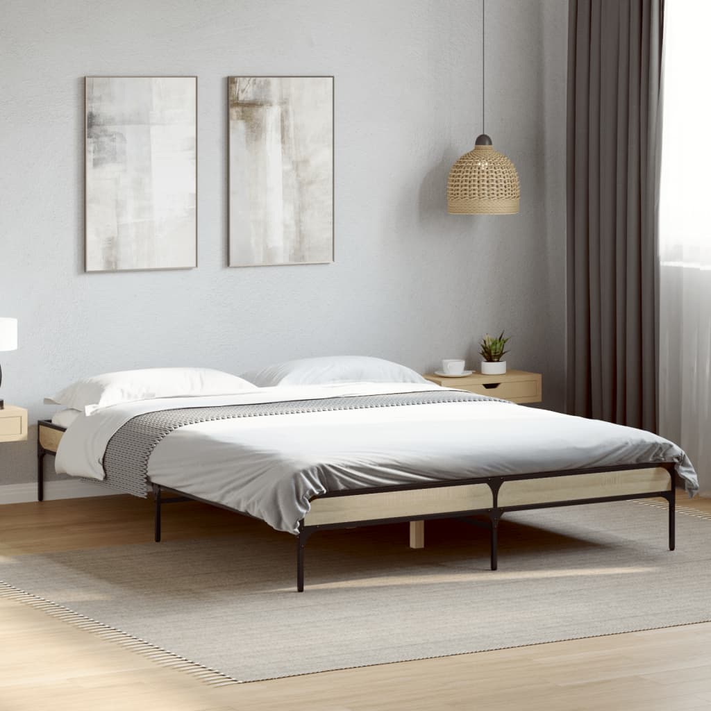 foto del prodotto giroletto rovere sonoma 120x200 cm in legno multistrato metallo