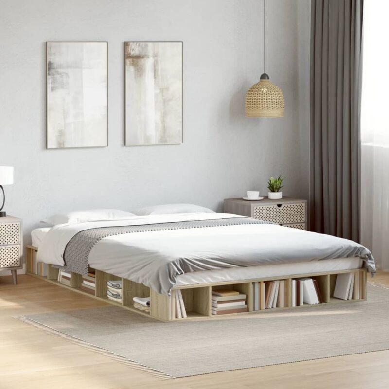 foto del prodotto giroletto rovere sonoma 160x200 cm in legno multistrato vidaxl