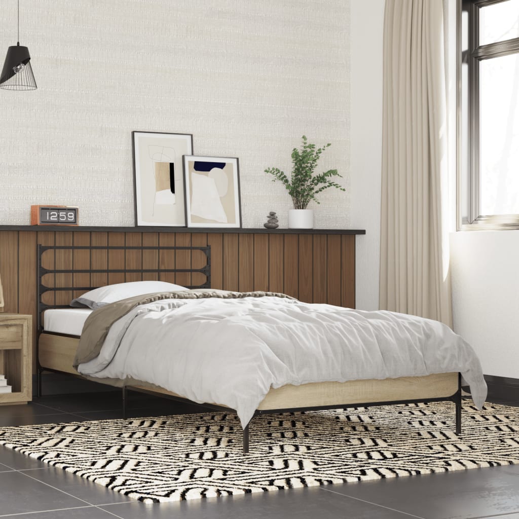 foto del prodotto giroletto rovere sonoma 75x190cm in legno multistrato e metallo
