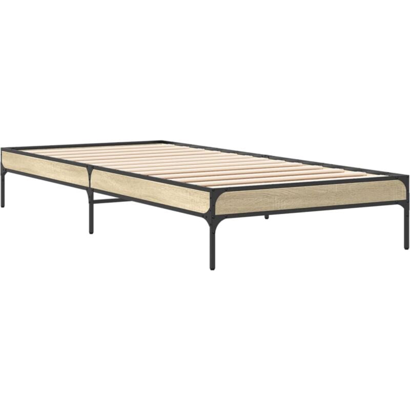 foto del prodotto giroletto rovere sonoma 75x190cm in legno multistrato e metallo vidaxl