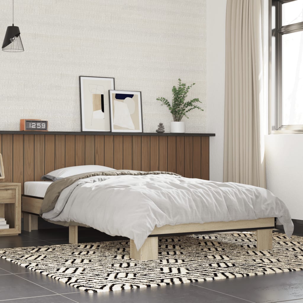 foto del prodotto giroletto rovere sonoma 90x200 cm legno multistrato e metallo