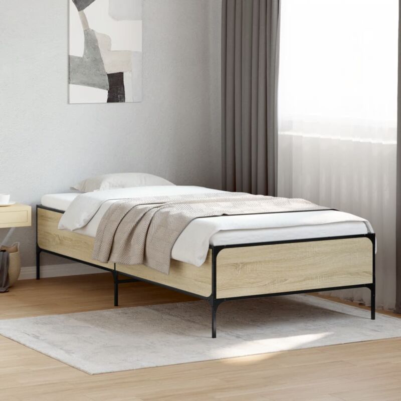 foto del prodotto giroletto rovere sonoma 90x200 cm legno multistrato e metallo vidaxl