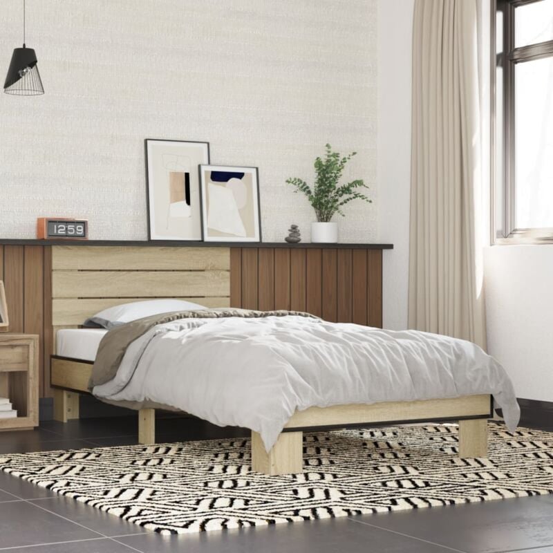 foto del prodotto giroletto rovere sonoma 90x200 cm legno multistrato e metallo vidaxl