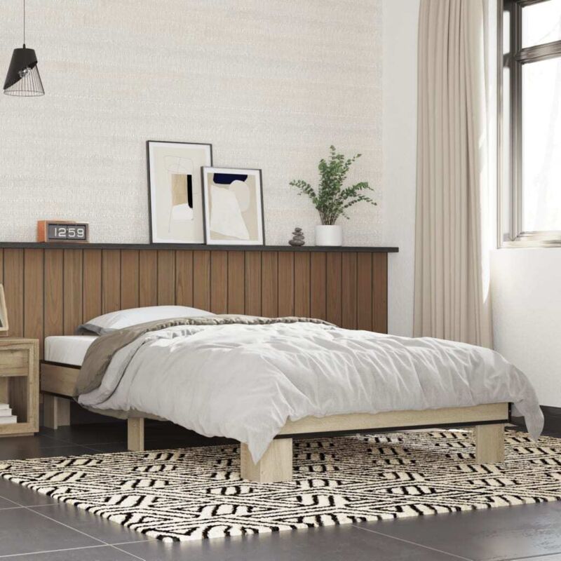 foto del prodotto giroletto rovere sonoma 90x200 cm legno multistrato e metallo vidaxl