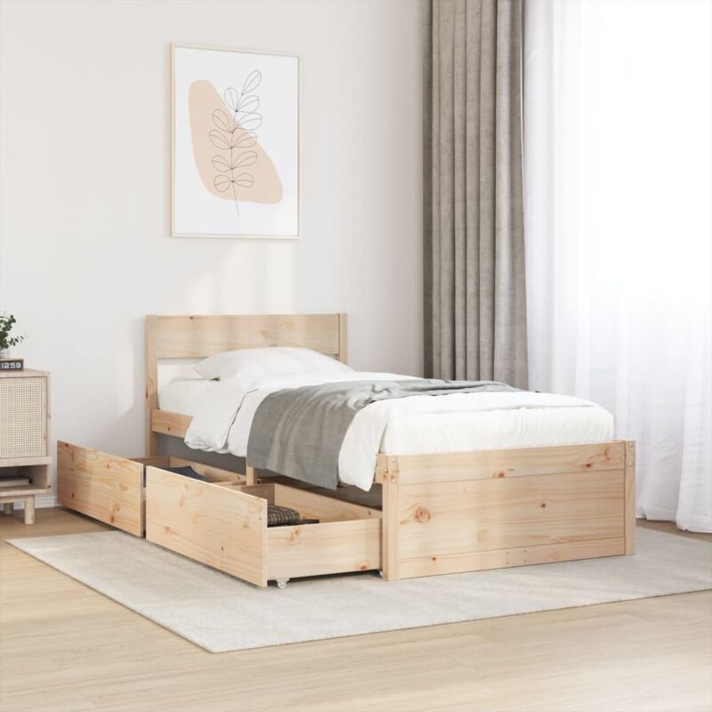 foto del prodotto giroletto senza materasso 100x200 cm in legno massello di pino vidaxl 271234