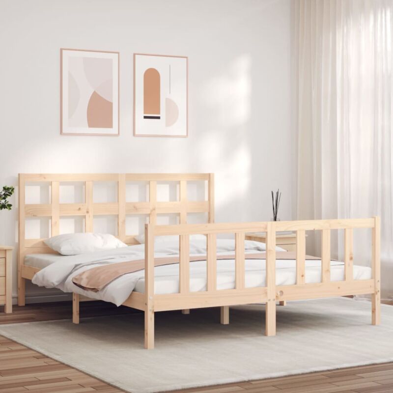 foto del prodotto giroletto senza materasso 160x200 cm in legno massello di pino vidaxl