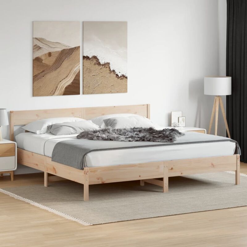 foto del prodotto giroletto senza materasso 180x200 cm in legno massello di pino vidaxl