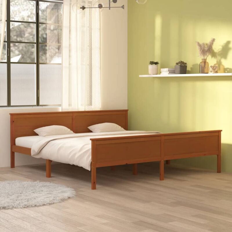foto del prodotto giroletto senza materasso ambra in legno di pino 200x200 cm vidaxl