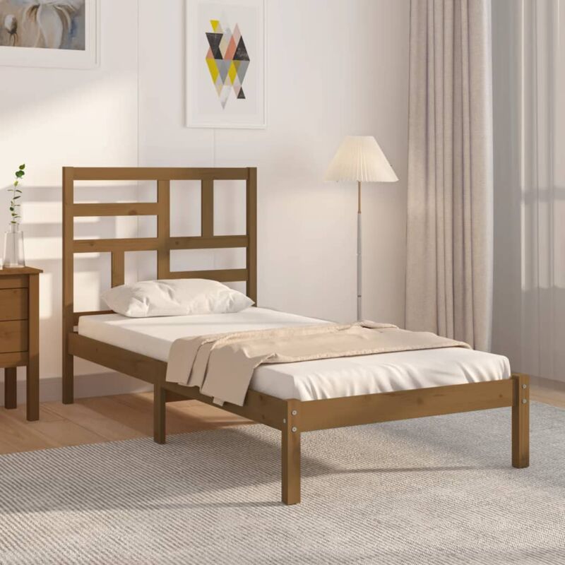 foto del prodotto giroletto senza materasso ambra in legno massello 100x200 cm vidaxl