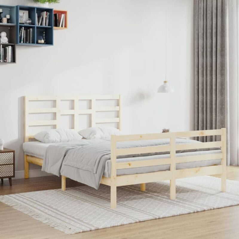 foto del prodotto giroletto senza materasso ambrato in legno massello 120x200 cm vidaxl