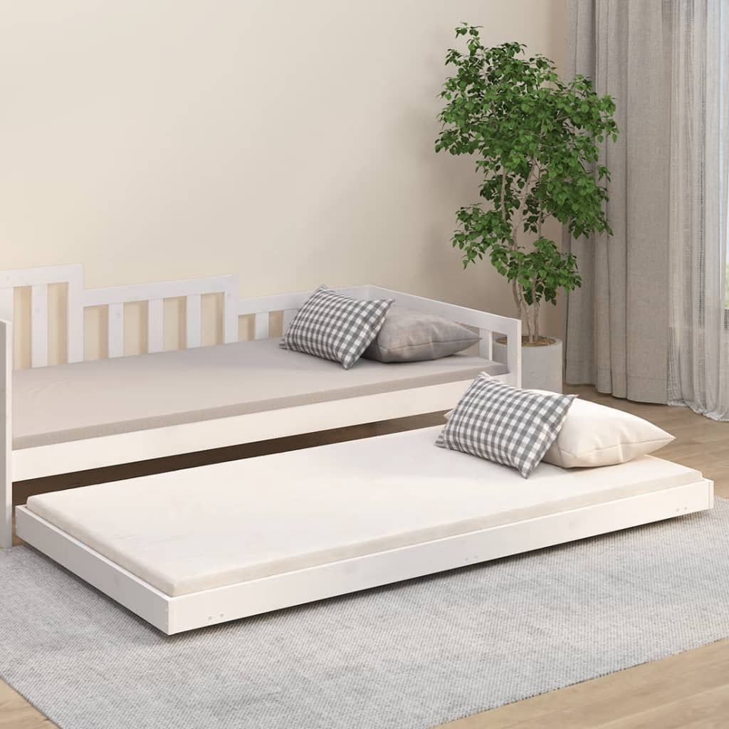 foto del prodotto giroletto senza materasso bianco 100x200 cm legno massello pino