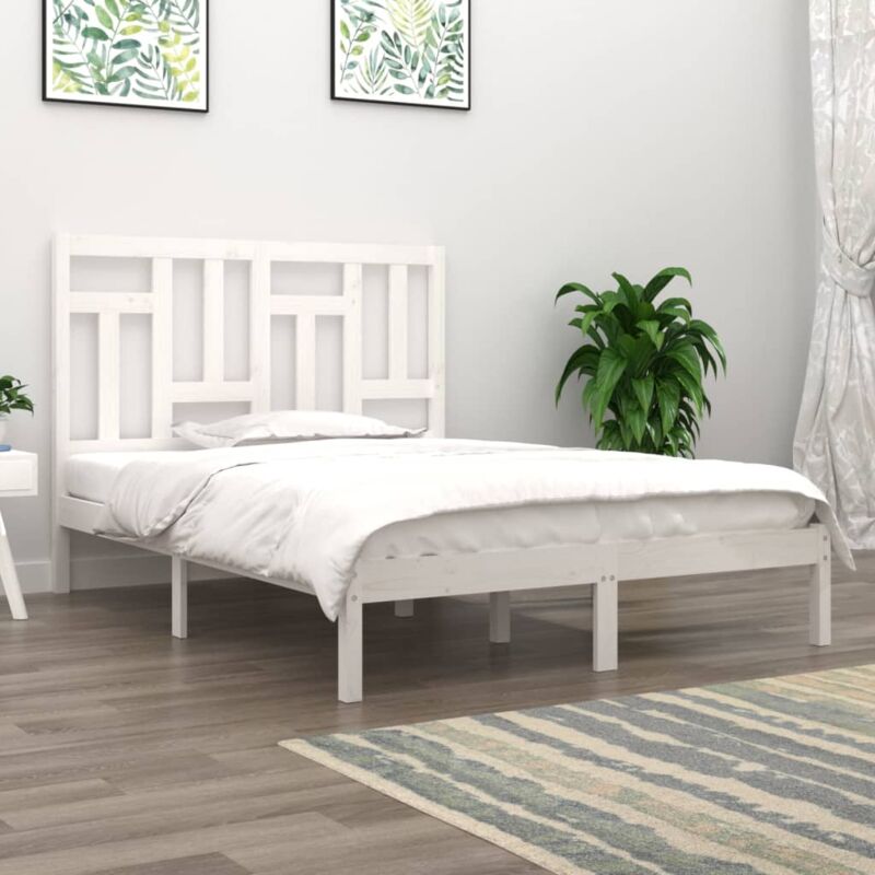 foto del prodotto giroletto senza materasso bianco 140x200 cm legno massello pino vidaxl