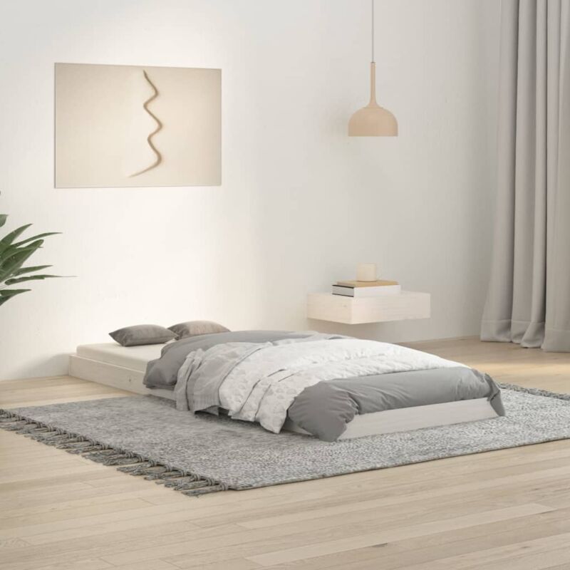 foto del prodotto giroletto senza materasso bianco 75x190 legno massello di pino vidaxl