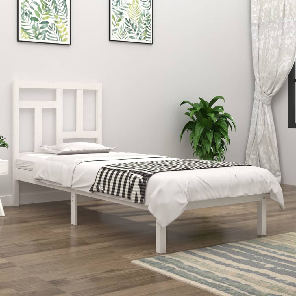 foto del prodotto giroletto senza materasso bianco 90x200 cm legno massello pino