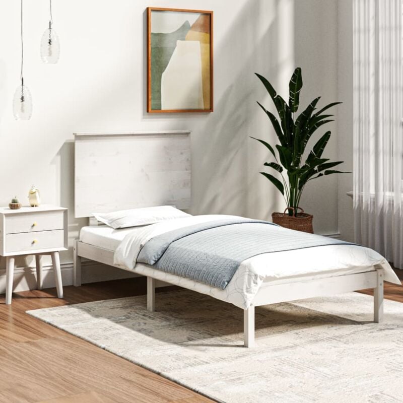 foto del prodotto giroletto senza materasso bianco 90x200 cm legno massello pino - vidaxl