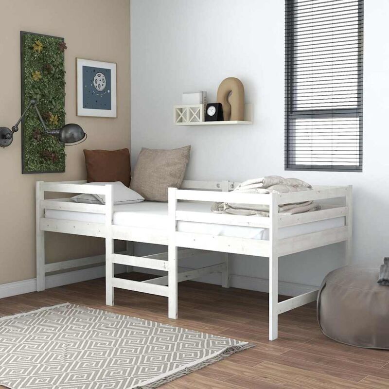 foto del prodotto giroletto senza materasso bianco 90x200 cm legno massello pino vidaxl
