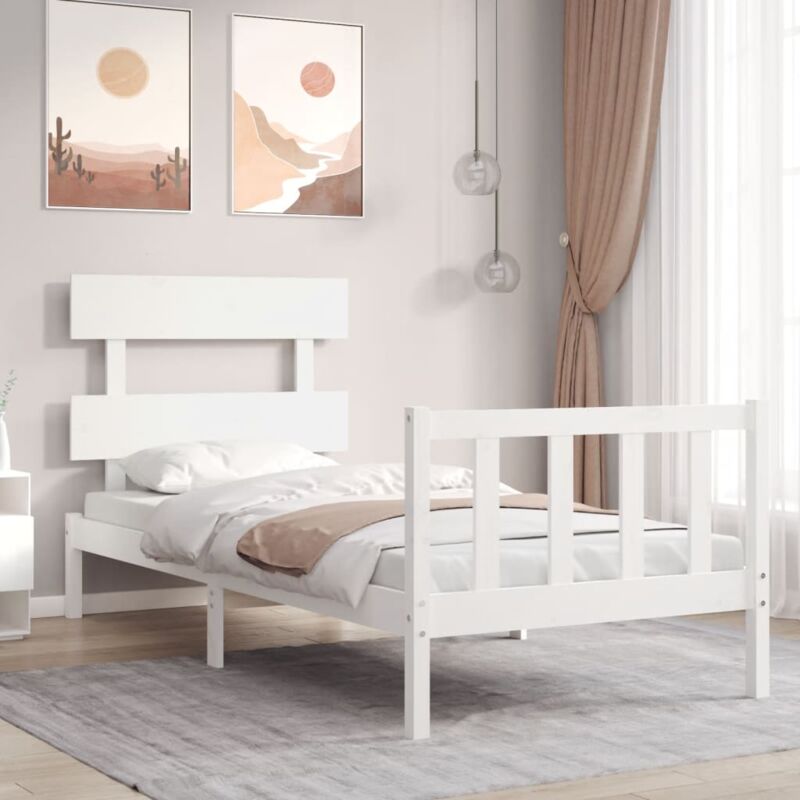 foto del prodotto giroletto senza materasso bianco 90x200 cm legno massello pino vidaxl