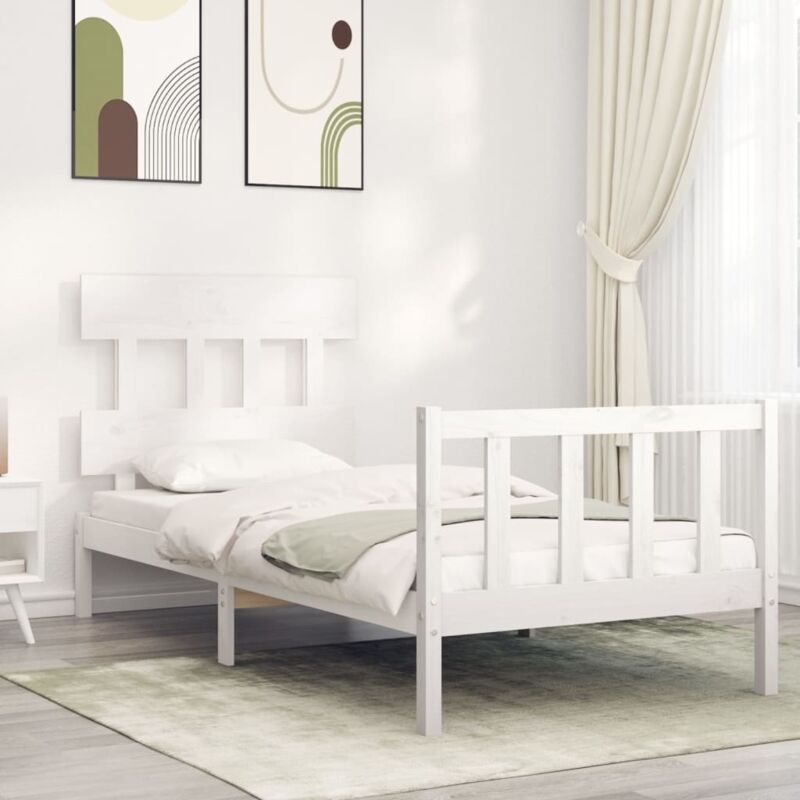 foto del prodotto giroletto senza materasso bianco 90x200 cm legno massello pino vidaxl