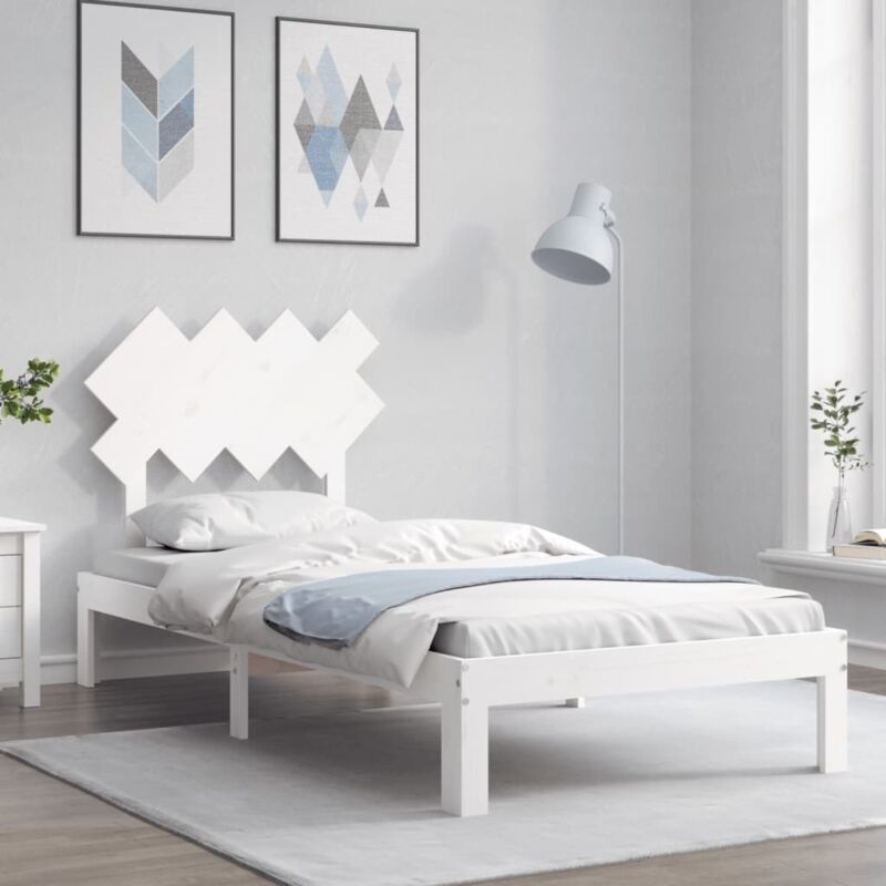 foto del prodotto giroletto senza materasso bianco 90x200 cm legno massello pino vidaxl