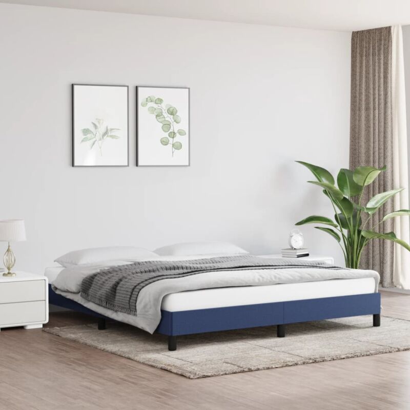 foto del prodotto giroletto senza materasso blu 160x200 cm in tessuto vidaxl