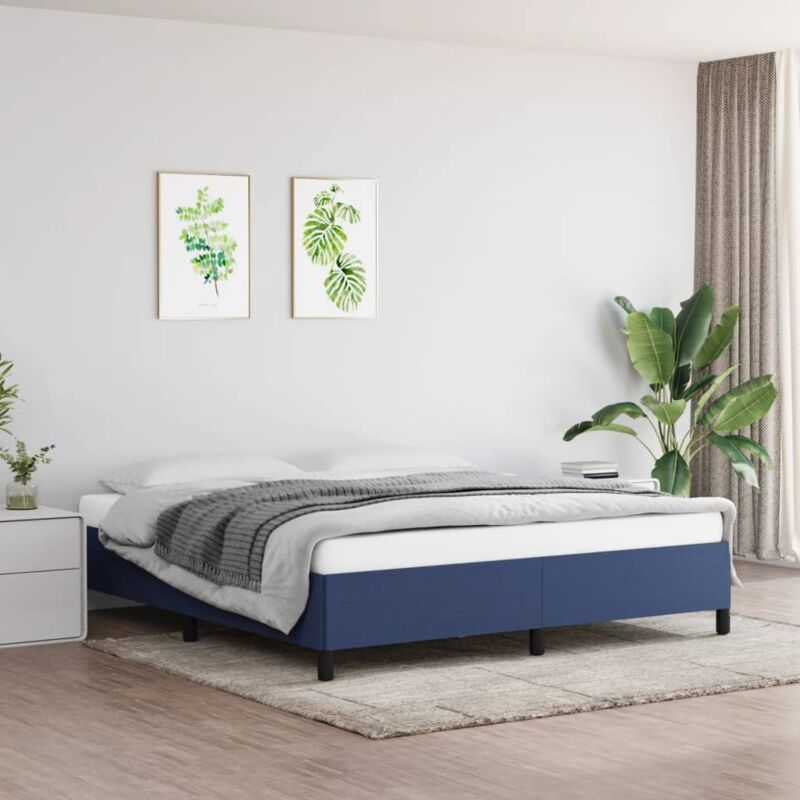 foto del prodotto giroletto senza materasso blu 160x200 cm in tessuto vidaxl