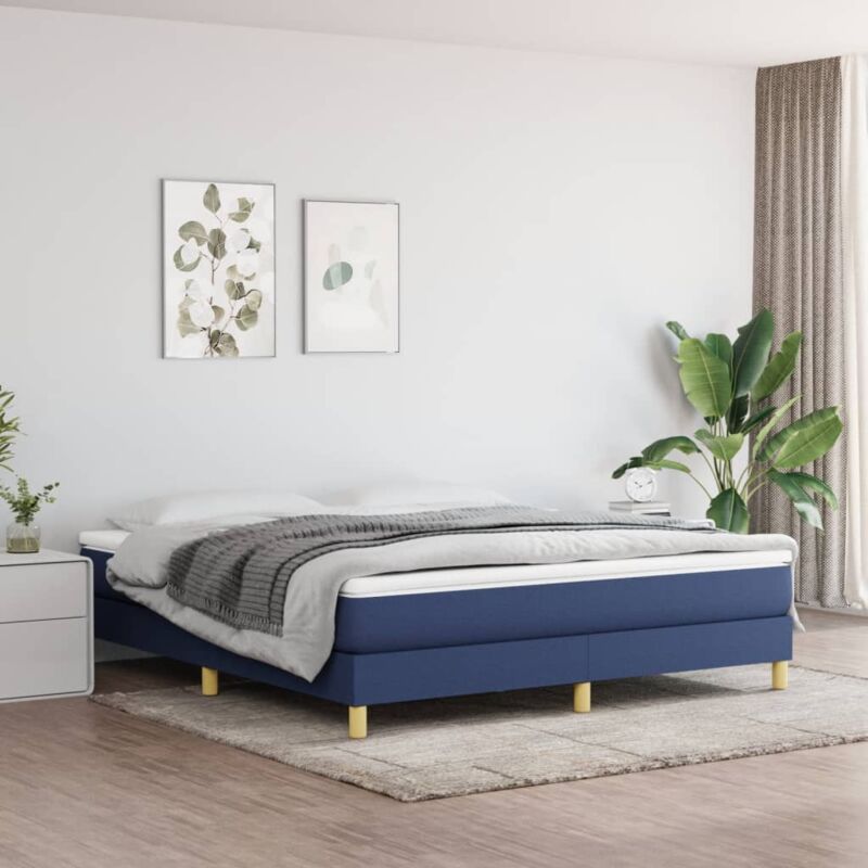 foto del prodotto giroletto senza materasso blu 160x200 cm in tessuto vidaxl